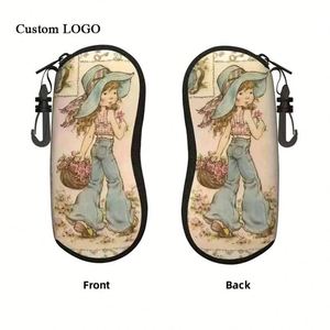 Custom Black Print Neoprene Eyeglasses Case With Belt Clip for Team Building Activities - Product Image 1