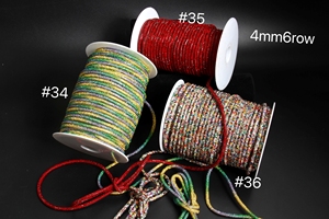 Plein diamant 4mm 6 rangées strass cordon de serrage plusieurs couleurs Flatback Style sweat sangles sac et vêtement lacets - Product Image 3