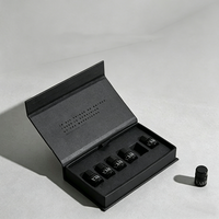 Boîte à bijoux personnalisée noire en forme de livre à fermeture magnétique, pour colliers, petits lots, huiles essentielles, parfums, coffret cadeau