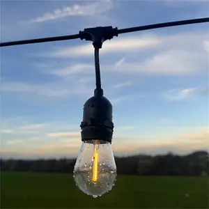15m 48ft Warm White Edison Bulb Lights Led Filament Bulb S14 1W 2w Led Light Led Bulb Outdoor String Lights