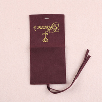 Pochette pour montre en microfibre suédée avec logo personnalisé en feuille d'or, sac à bijoux souple pour collier, bague, bracelet, protection contre la poussière, emballage cadeau