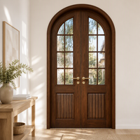 Portes intérieures DEMEA modernes à double vitrage en bois massif insonorisées pour appartement, hall, salon