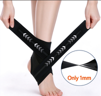 Sangle de soutien de cheville en nylon, fine, respirante, à compression réglable pour l'entraînement sportif