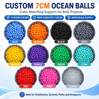 Balles de piscine à balles certifiées CE CPC ASTM EN71, 7 cm, en PE vierge sans BPA, en plastique souple, pour projets de vente en gros de jouets gonflables