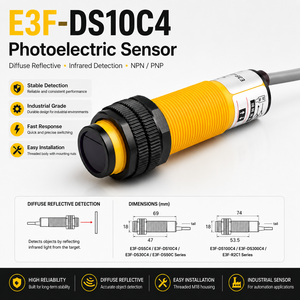 Capteur de proximité photoélectrique inductif NPN PNP à réflexion diffuse infrarouge pour évitement d'obstacles Factori E3F-DS10C4 - Product Image 1