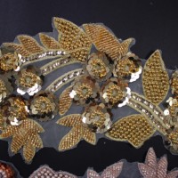 Perles à paillettes personnalisées en usine les plus populaires en 2023 avec bordure en dentelle fournisseur d'or broderie de bordure en dentelle indienne