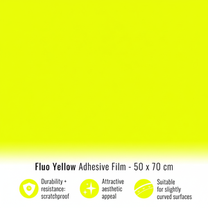 Film de protection de peinture fluorescent jaune auto-adhésif 50 x 70 cm Rouleau Vinyle Matériel PET pour la protection de la carrosserie Modèle - Product Image 1
