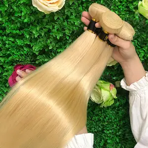 Stok Besar Rambut Perawan Bundel Bunga 12A, Ekstensi Rambut Ekor Kuda Ombre Rusia, Grosir Rambut Manusia Asli Tiongkok