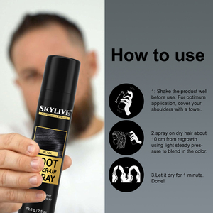 SKYLIVE racine retouche Spray 80ml noir brun cheveux Fiber aérosol Spray perte de cheveux calvitie traitement kératine cheveux <span class=keywords><strong>craie</strong></span> poudre - Product Image 5