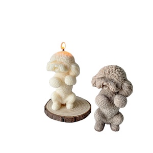 New Design Diy Handmade Making Animal Aromatherapy Plaster Molds <b>Standing</b> Teddy Dog Silicone Candle Mold - Product Image 1
