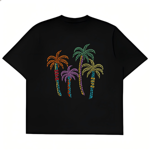 Diseño de Transferencia Térmica con Pedrería Personalizada, Motivo de Palmera para Camisetas, Decoración Brillante para Vacaciones de Verano - Product Image 3
