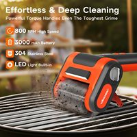 Nettoyeur de barbecue rechargeable, 800 tr/min, 3000 mAh, 304 poils, cadeau idéal pour les hommes