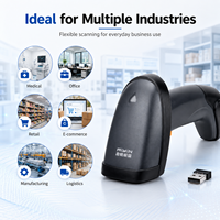 Escáner de Códigos de Barras 2D, Lector de Códigos QR Inalámbrico USB Portátil para Uso en Supermercados, en Stock