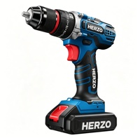 Perceuse à percussion sans fil HERZO 21V au lithium-ion sans balais - Visseuse électrique multifonction pour usage domestique et industriel