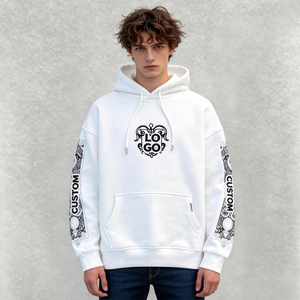 <span class=keywords><strong>Sweat</strong></span>-shirts <span class=keywords><strong>à</strong></span> <span class=keywords><strong>capuche</strong></span> blancs Y2K 420 g/m² personnalisés avec broderie 3D, style streetwear, surdimensionnés, épais, en coton - Product Image 2