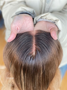 Mini peluca tímida, venta al por mayor, adornos de cabello humano europeo, nudos individuales, nudos de lejía Natural, encaje transparente duradero - Product Image 5