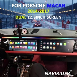 Dual Display Screen for Porsche Macan 2014-2017 Multimedia Video Player Stereo <b>Navigation</b> <b>GPS</b> Auto Radio Android 14 Head Unit 4G - Product Image 1