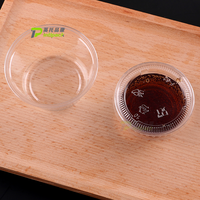 Gobelet à sauce alimentaire en plastique de 2 oz, conteneur alimentaire à emporter biodégradable, récipient transparent jetable avec couvercle