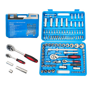108 buah 1/2,3/8,1/4 inci Drive fleksibel kepala Rotator Ratchet menangani kunci pas Set soket - Product Image 4