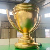 Trophée gonflable de publicité de trophée de tasse d'or géant de 6m de haut gonflable adapté aux besoins du client pour la décoration