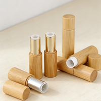 Tube de baume à lèvres mini en bambou 3ml 4ml 5ml avec insert métallique, petit récipient en bambou pour baume corporel et emballage cosmétique
