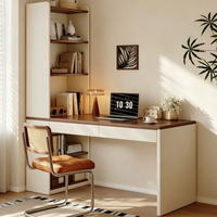 Bureau d'angle, table combinée avec étagère et bibliothèque, table de dressing et d'écriture pour chambre, table d'ordinateur d'angle, usage domestique