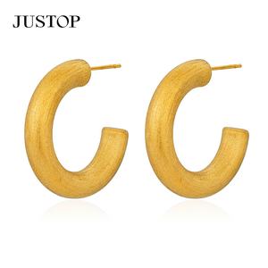 Pendientes de Aro Modernos, Impermeables, de Acero Inoxidable, Chapados en Oro de 18K, Hipoalergénicos, con Gancho, Joyería de Moda Infantil - Product Image 2