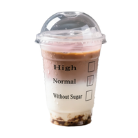 Gobelets en plastique transparents jetables Espak avec logo personnalisé, 16 oz, en PET, pour café, bubble tea, smoothie, avec couvercles