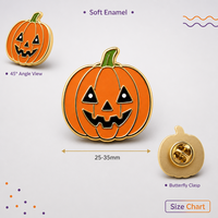 Broche mignonne Citrouille Souriante en émail souple, Bijou d'Halloween effrayant, Badges métalliques personnalisés en gros, Usine OEM