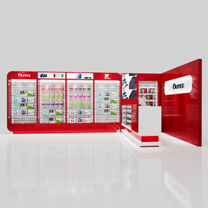 Vitrine d'exposition pour téléphone portable en verre rouge personnalisée, éclairage LED, étanche, écologique, robuste, recyclable, garantie 3 ans - Product Image 6