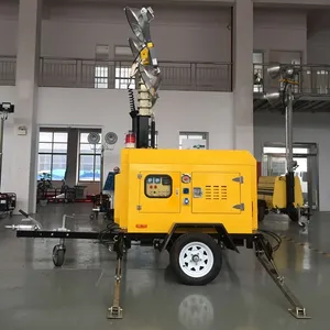 移动式户外建筑光塔拖车安装柴油发电机移动式光塔