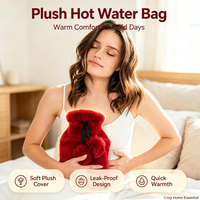 Compresse de gel réutilisable chaude et froide avec housse en peluche amovible, chauffe-mains en forme de bouteille pour la thérapie corporelle, logo personnalisé disponible