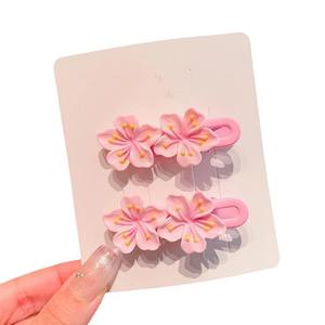 دبابيس شعر ساكورا وردي لطيف للغاية دبابيس شعر جانبية للفتيات الصغيرات مشابك شعر معدنية للأطفال - Product Image 5