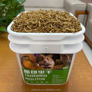 Larve della farina essiccate 100% naturali, gialle, per alimentazione di criceti, tartarughe e pesci, mangime per animali domestici - Product Image 5