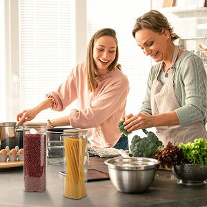 1.9L Cao Rõ Ràng Lưu Trữ Container Kín Thực Phẩm Lưu Trữ Jar Với Nắp Tre Cho Đựng Thức Ăn Container Cấp Thực Phẩm Hạt Lưu Trữ - Product Image 6