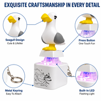 Porte-clés LED lumineux et sonore en forme de mouette, jouet anti-stress à presser, bouton de décompression, pendentif pour enfants et adultes
