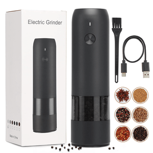 Minimalist Rechargeable Plastic <b>Pepper</b> Adjustable Coarseness Refillable Salt and <b>Pepper</b> Mill Set for Home and Restaurant - Product Image 1
