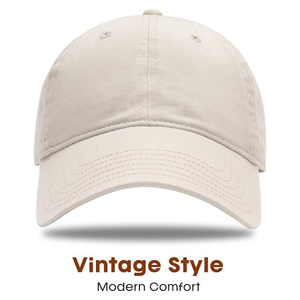 Gorra de béisbol de algodón lavado Vintage Unisex, sombrero ajustable de perfil bajo para papá, ala curvada, Gorra lisa suave no estructurada para hombres y mujeres - Product Image 2