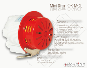 Okefire 220V Mini sirena di avvertimento del motore elettrico e annunciatore di allarme OK-MCL - Product Image 5