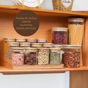 Ensemble de pots à confiture en verre borosilicate de qualité alimentaire, écologiques, sans BPA, durables, avec couvercle en bambou, pour la cuisine et le camping - Product Image 5