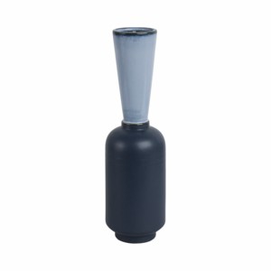 Vaso in ceramica moderno a forma di cilindro, colore blu grigio, per decorazioni per la casa, soggiorno, camera da letto, ufficio - Product Image 3