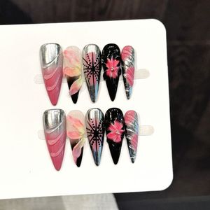 Luxury Custom Handmade <b>Acrylic</b> Nail Tips Rhinestones Wholesale French Press Design for Nail Art Stiletto Butterfly Fingers - Product Image 1