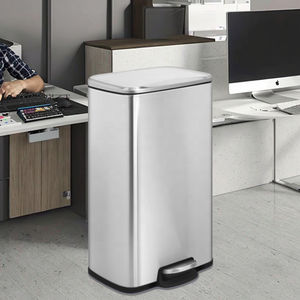 سلة مهملات Sunshine Square سعة 12 لترًا من الفولاذ المقاوم للصدأ للاستخدام الداخلي والخارجي، مزودة بدواسة قدم ومستشعر للحركة، مناسبة للمكتب والمنزل - Product Image 6
