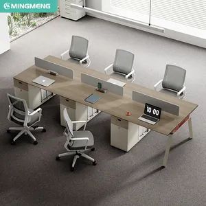 Último diseño Muebles de oficina Escritorios de oficina de lujo y estaciones de trabajo Mesa de ordenador Escritorio de personal de oficina contemporáneo