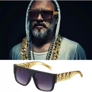 Lunettes de soleil Hip Hop Vintage Rapper de luxe, monture noire, protection UV375, type 3 pour hommes - Product Image 2