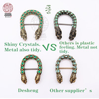 Serrure de vêtements à tête de serpent en forme de U, boucle de ceinture à double robinet à arc incurvé, décoration de sac à tête à vis longue cloutée