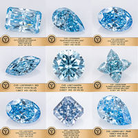 Diamants de laboratoire de couleur bleue, taillés Asscher, Princesse, Cœur, Ovale, Coussin, Marquise, Rond, VS, VVS, CVD
