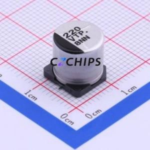 ตัวเก็บประจุอิเล็กโทรไลต์อะลูมิเนียมแบบ SMD รุ่น EEETP1V221AP ขนาด D10xL10.2 มม. 220uF 20% 35V 325mA-120Hz - Product Image 1