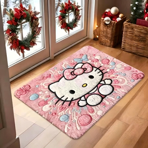 <span class=keywords><strong>Tapis</strong></span> antidérapant en forme de Hello, en flanelle douce, lavable, paillasson mignon de dessin animé pour chambre d'enfant, <span class=keywords><strong>tapis</strong></span> de salon - Product Image 6