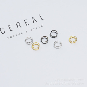 <b>Clip</b>-On Earrings U-Shaped Geometric Zinc Alloy Stainless Steel For Men And Women Punk Minimalist Design - Product Image 2